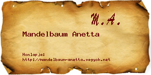 Mandelbaum Anetta névjegykártya